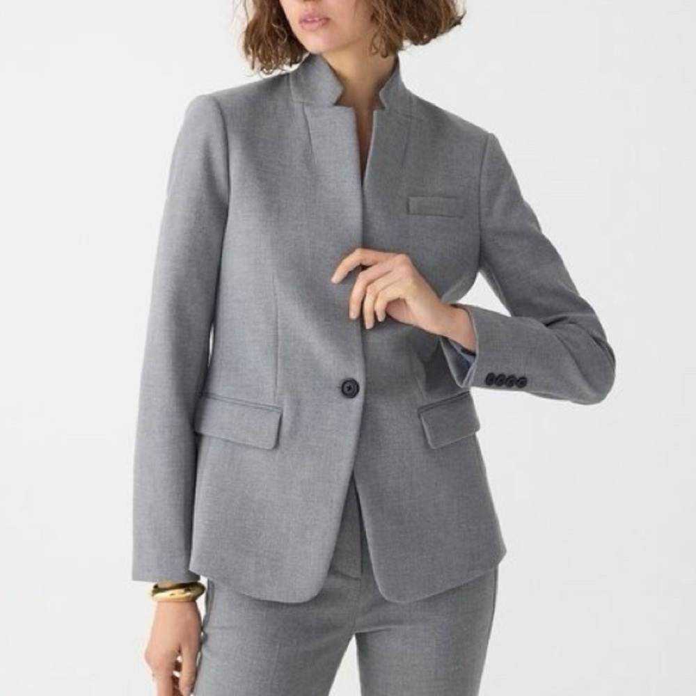 J Crew Regent Four Seasons Gray Button Blazer Jacket
